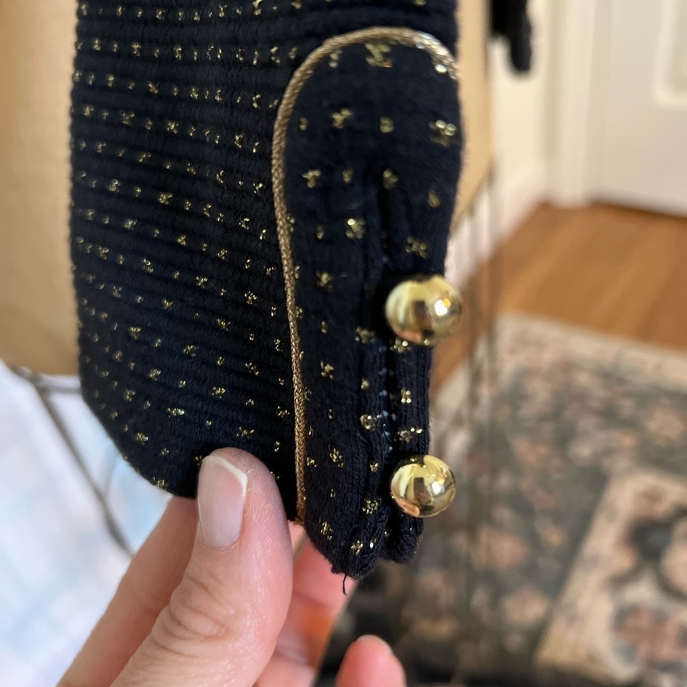 Janie and Jack black stretchy pants with gold details and buttons size 8 - Picture 3 of 6